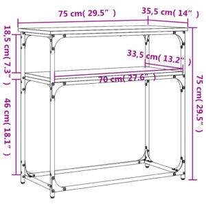 vidaXL Avlastningsbord brun ek 75x35,5x75 cm konstruerat trä - Bild 9