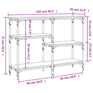 vidaXL Avlastningsbord sonoma ek 102x29x75 cm konstruerat trä - Bild 9