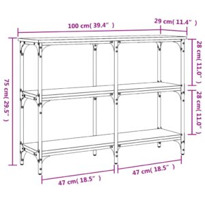 vidaXL Avlastningsbord brun ek 100x29x75 cm konstruerat trä - Bild 9