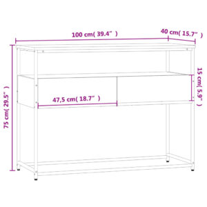 vidaXL Avlastningsbord svart 100x40x75 cm konstruerat trä - Bild 11