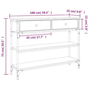 vidaXL Avlastningsbord brun ek 100x25x75 cm konstruerat trä - Bild 11