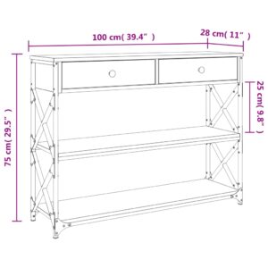 vidaXL Avlastningsbord svart 100x28x75 cm konstruerat trä - Bild 11