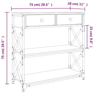 vidaXL Avlastningsbord brun ek 75x28x75 cm konstruerat trä - Bild 11