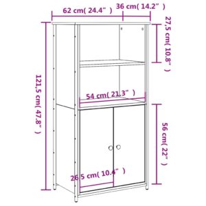 vidaXL Skåp brun ek 62x36x121,5 cm konstruerat trä - Bild 10