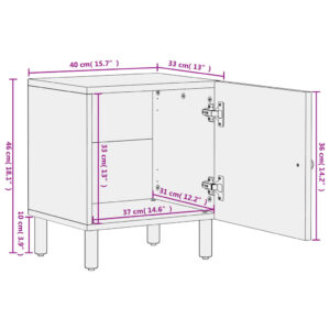 vidaXL Sängbord svart 40x33x46 cm massivt mangoträ - Bild 11