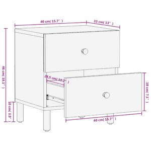 vidaXL Sängbord svart 40x33x46 cm massivt mangoträ - Bild 10