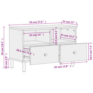 vidaXL Tv-bänk svart 70x33x46 cm massivt mangoträ - Bild 10