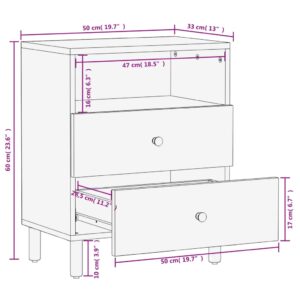 vidaXL Sängbord svart 50x33x60 cm massivt mangoträ - Bild 10