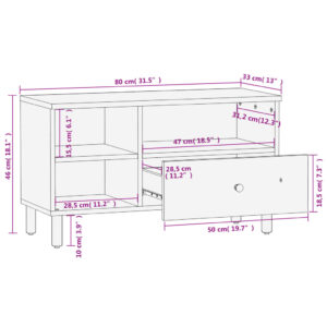 vidaXL Tv-bänk svart 80x33x46 cm massivt mangoträ - Bild 11