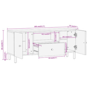 vidaXL Tv-bänk 105x33x46 cm massivt akaciaträ - Bild 12