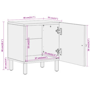 vidaXL Nattduksbord 2 st 40x33x46 cm massivt mangoträ - Bild 12