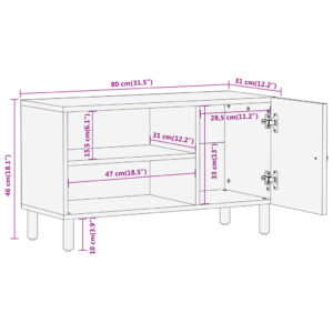 vidaXL Tv-bänk 80x31x46 cm massivt mangoträ - Bild 11