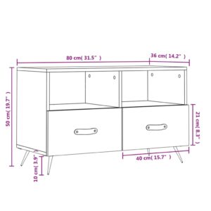 vidaXL Tv-bänk betonggrå 80x36x50 cm konstruerat trä - Bild 12