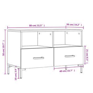 vidaXL Tv-bänk svart 80x36x50 cm konstruerat trä - Bild 12