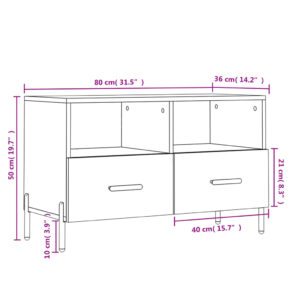 vidaXL Tv-bänk svart 80x36x50 cm konstruerat trä - Bild 12