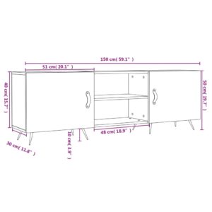 vidaXL Tv-bänk vit högglans 150x30x50 cm konstruerat trä - Bild 12