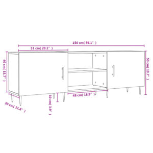 vidaXL Tv-bänk svart 150x30x50 cm konstruerat trä - Bild 12