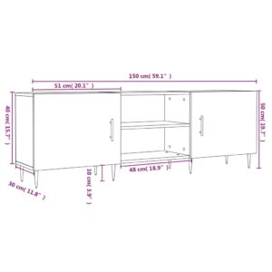 vidaXL Tv-bänk sonoma ek 150x30x50 cm konstruerat trä - Bild 12