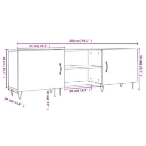 vidaXL Tv-bänk betonggrå 150x30x50 cm konstruerat trä - Bild 12