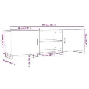 vidaXL Tv-bänk brun ek 150x30x50 cm konstruerat trä - Bild 12