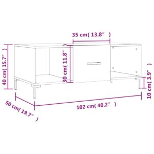 vidaXL Soffbord sonoma-ek 102x50x40 cm konstruerat trä - Bild 11