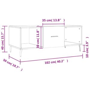 vidaXL Soffbord betonggrå 102x50x40 cm konstruerat trä - Bild 10