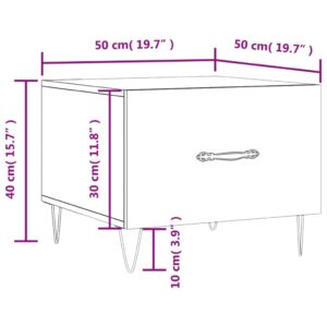 vidaXL Soffbord sonoma-ek 50x50x40 cm konstruerat trä - Bild 12