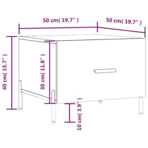 vidaXL Soffbord svart 50x50x40 cm konstruerat trä - Bild 12