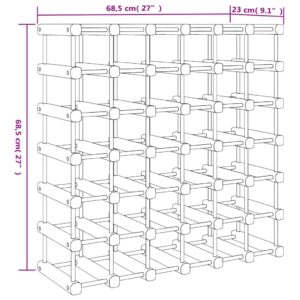 vidaXL Vinställ för 42 flaskor 68,5x23x68,5 cm massiv furu - Bild 8