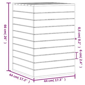 vidaXL Tvättkorg vit 44x44x66 cm massiv furu - Bild 10