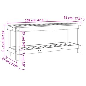 vidaXL Trädgårdsbänk 108x35x45 cm massivt douglasträ - Bild 9