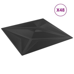 vidaXL Väggpaneler 48 st svart 50x50 cm XPS 12 m² stjärna - Bild 2