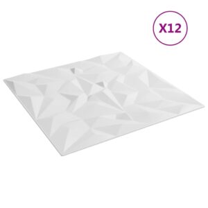 vidaXL Väggpaneler 12 st vit 50x50 cm XPS 3 m² ametist - Bild 2