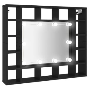 vidaXL Spegelskåp med LED svart 91x15x76,5 cm - Bild 2