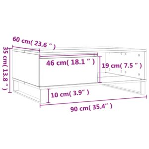 vidaXL Soffbord betonggrå 90x60x35 cm konstruerat trä - Bild 11