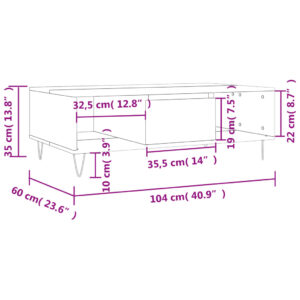 vidaXL Soffbord brun ek 104x60x35 cm konstruerat trä - Bild 11