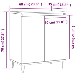 vidaXL Byrå rökfärgad ek 60x35x70 cm konstruerat trä - Bild 11