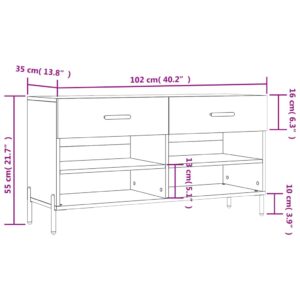 vidaXL Skobänk betonggrå 102x35x55 cm konstruerat trä - Bild 12