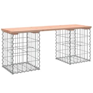 vidaXL Trädgårdsbänk gabion-design 103x31x42 cm massivt douglasträ - Bild 2