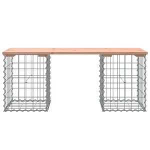 vidaXL Trädgårdsbänk gabion-design 103x31x42 cm massivt douglasträ - Bild 3