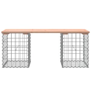 vidaXL Trädgårdsbänk gabion-design 103x31x42 cm massivt douglasträ - Bild 5