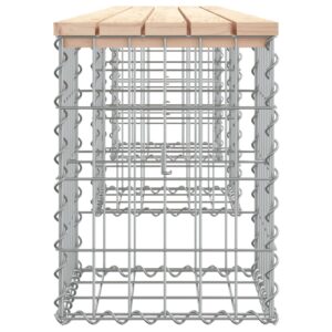 vidaXL Trädgårdsbänk gabion-design 203x31x42 cm massiv furu - Bild 4