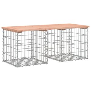 vidaXL Trädgårdsbänk gabion-design 103x44x42 cm massivt douglasträ - Bild 2