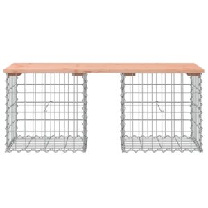 vidaXL Trädgårdsbänk gabion-design 103x44x42 cm massivt douglasträ - Bild 3