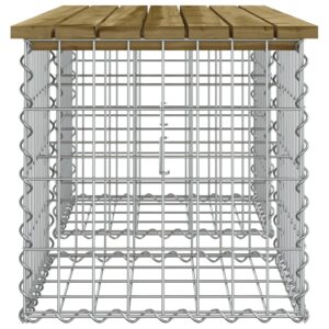 vidaXL Trädgårdsbänk gabion-design 103x44x42 cm tryckimpregnerad furu - Bild 4