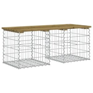 vidaXL Trädgårdsbänk gabion-design 103x44x42 cm tryckimpregnerad furu - Bild 5