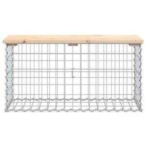 vidaXL Trädgårdsbänk gabion-design 83x31,5x42 cm massiv furu - Bild 3