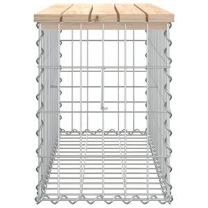 vidaXL Trädgårdsbänk gabion-design 83x31,5x42 cm massiv furu - Bild 4