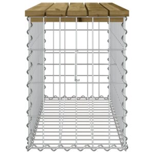 vidaXL Trädgårdsbänk gabion-design 83x31,5x42 cm impregnerad furu - Bild 4