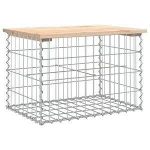 vidaXL Trädgårdsbänk gabion-design 63x44x42 cm massiv furu - Bild 2